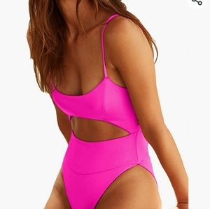 QINSEN Tummy Control One Piece Swimsuits for Women Off The Shoulder Cut Out Body